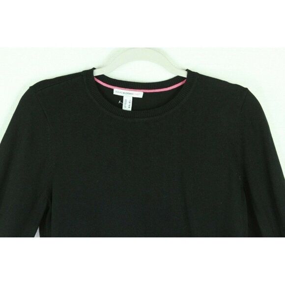 Isaac Mizrahi LIVE Sweater Tunic Pullover Ruffle Cuffs Black Womens Small - Picture 5 of 8